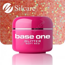 UV gel Base One Glitter 5 ml - Soft Red