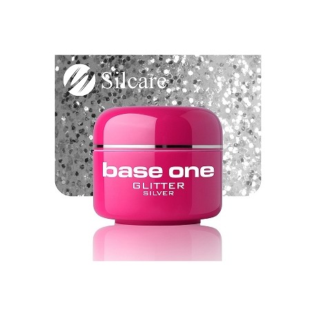 SILCARE UV gel Base One Glitter 5 ml - 05 Silver