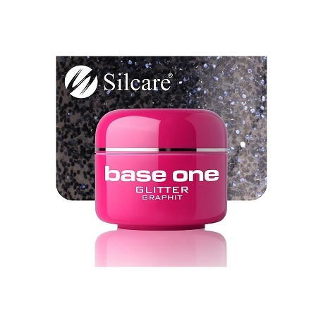 SILCARE UV gel Base One Glitter 5 ml - 10 Graphit