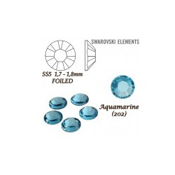 SWAROVSKI ELEMENTS velikost SS5 barva AQUAMARINE (202). Balení 45Ks